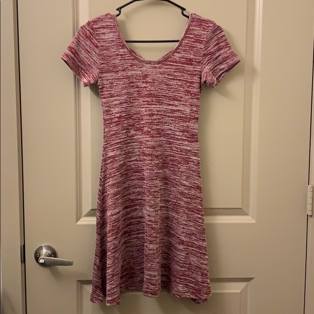 Red heather skater style dress